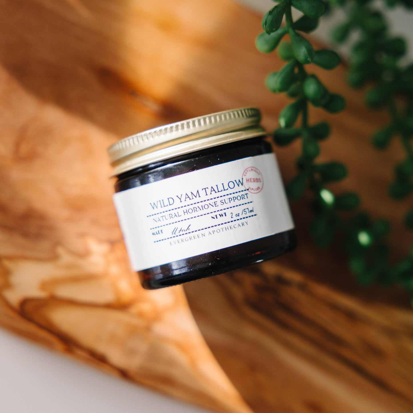 Wild Yam Tallow (made with lady may tallow): for hormonal imbalance