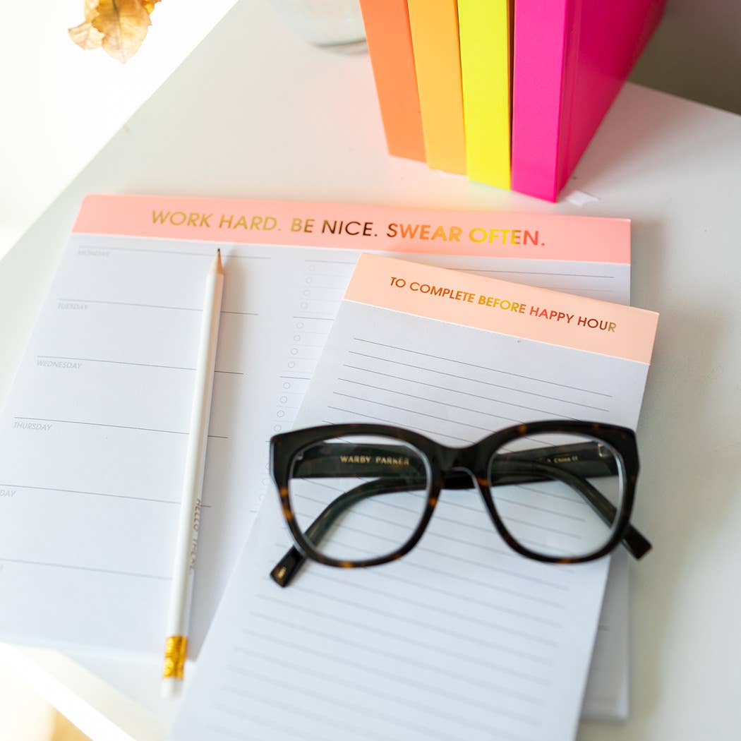 To Complete Before Happy Hour Notepad - Lined Notepad