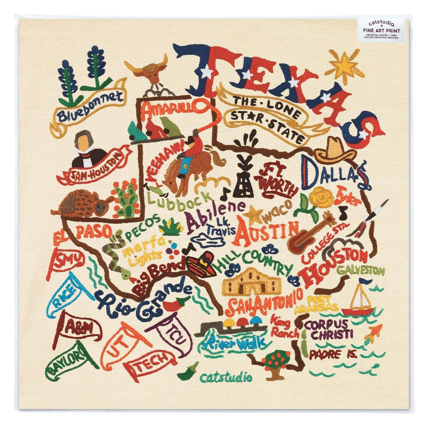 Texas Fine Art Print: 8"x8"