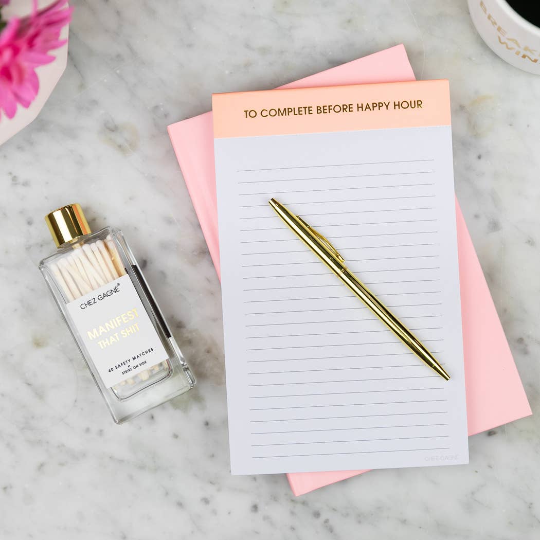To Complete Before Happy Hour Notepad - Lined Notepad