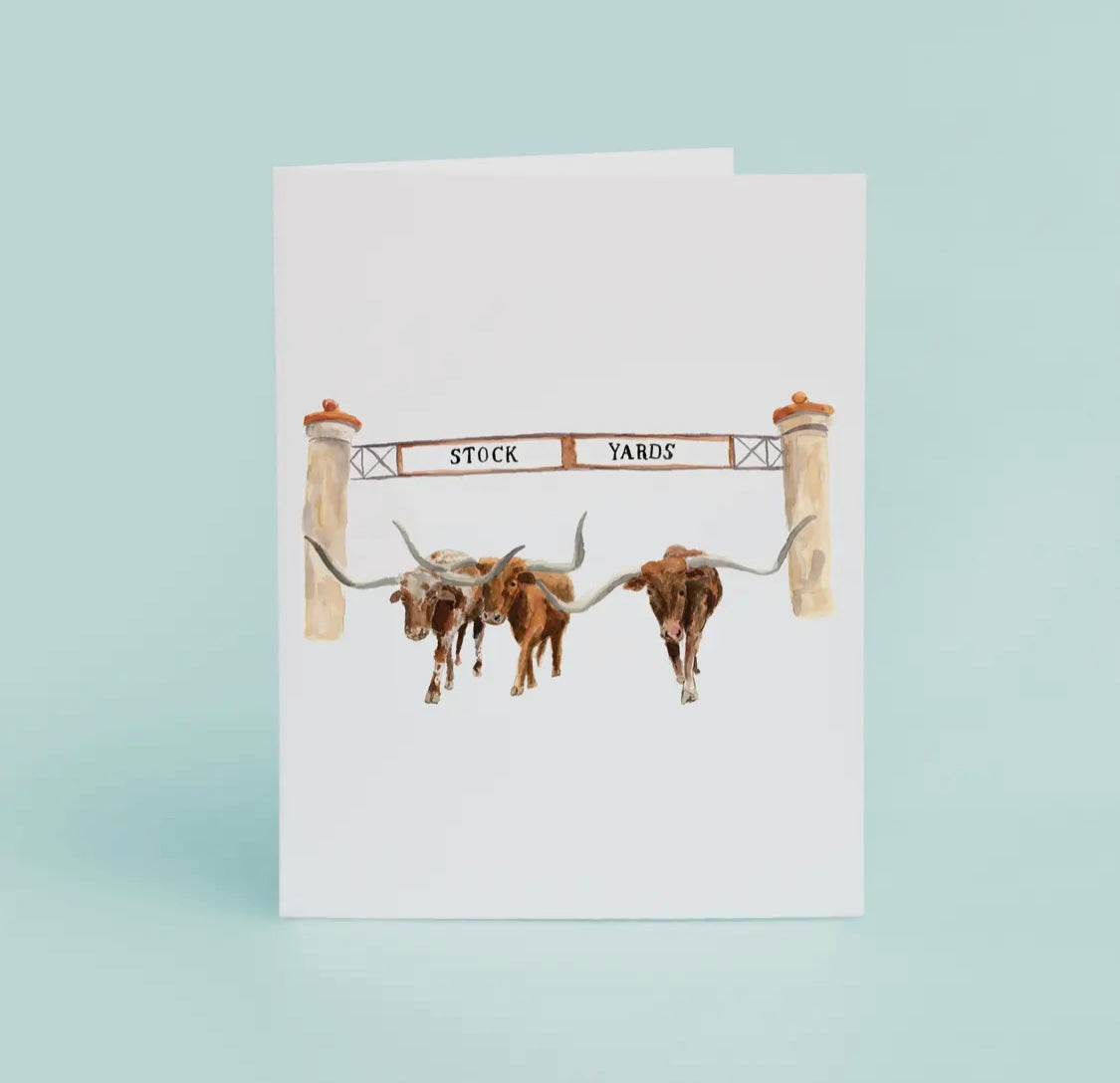 Cattle Drive Fort Worth Stockyards Greeting Card