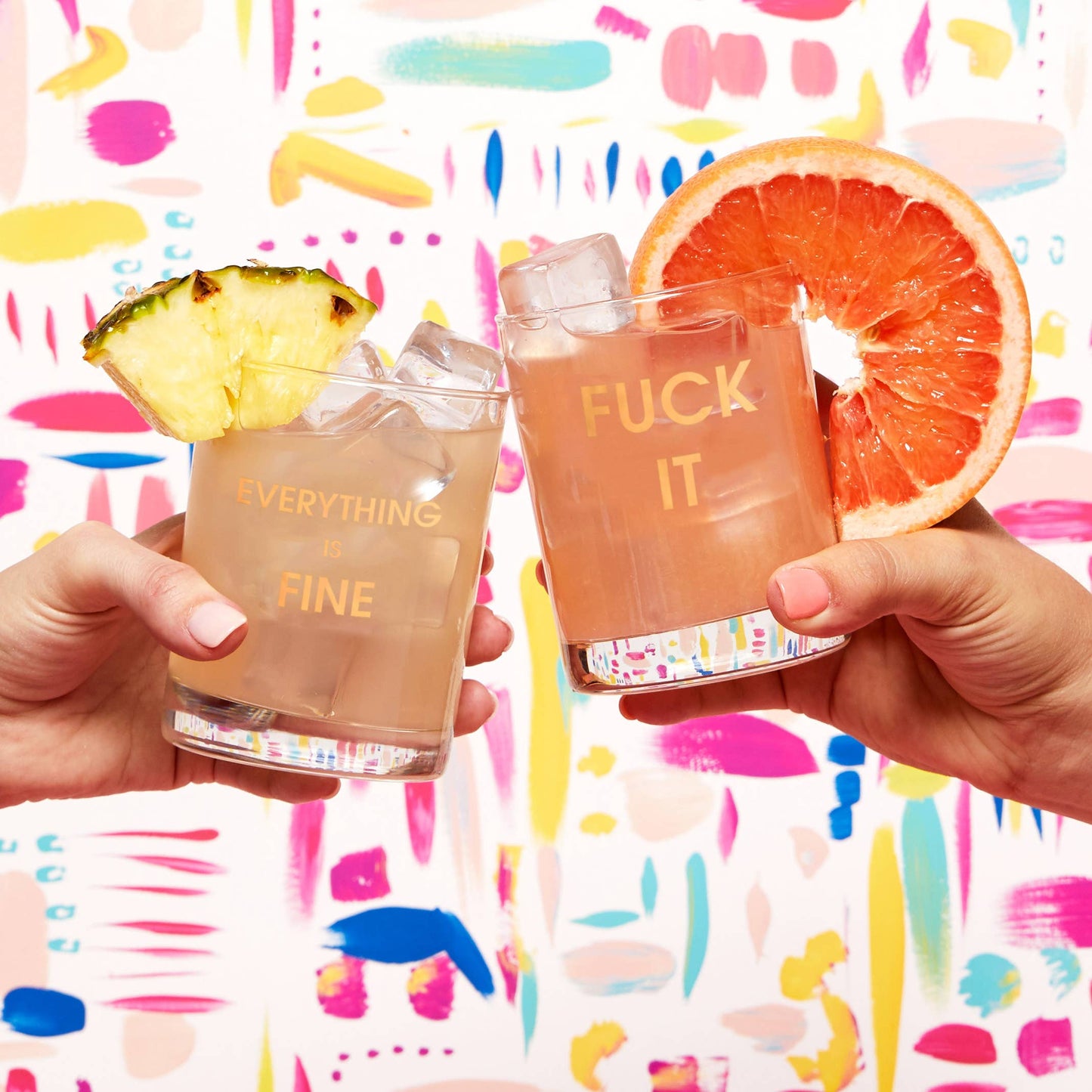 Everything is Fine Rocks Glass