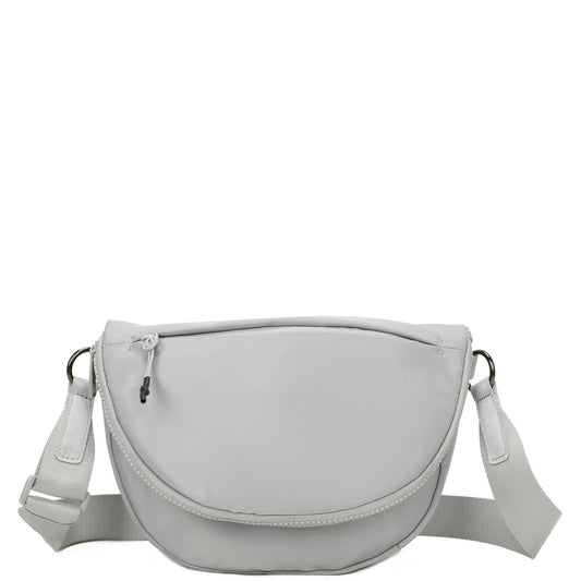 Hailey's Large Half Circle Nylon Bum Fanny Bag: Light Grey
