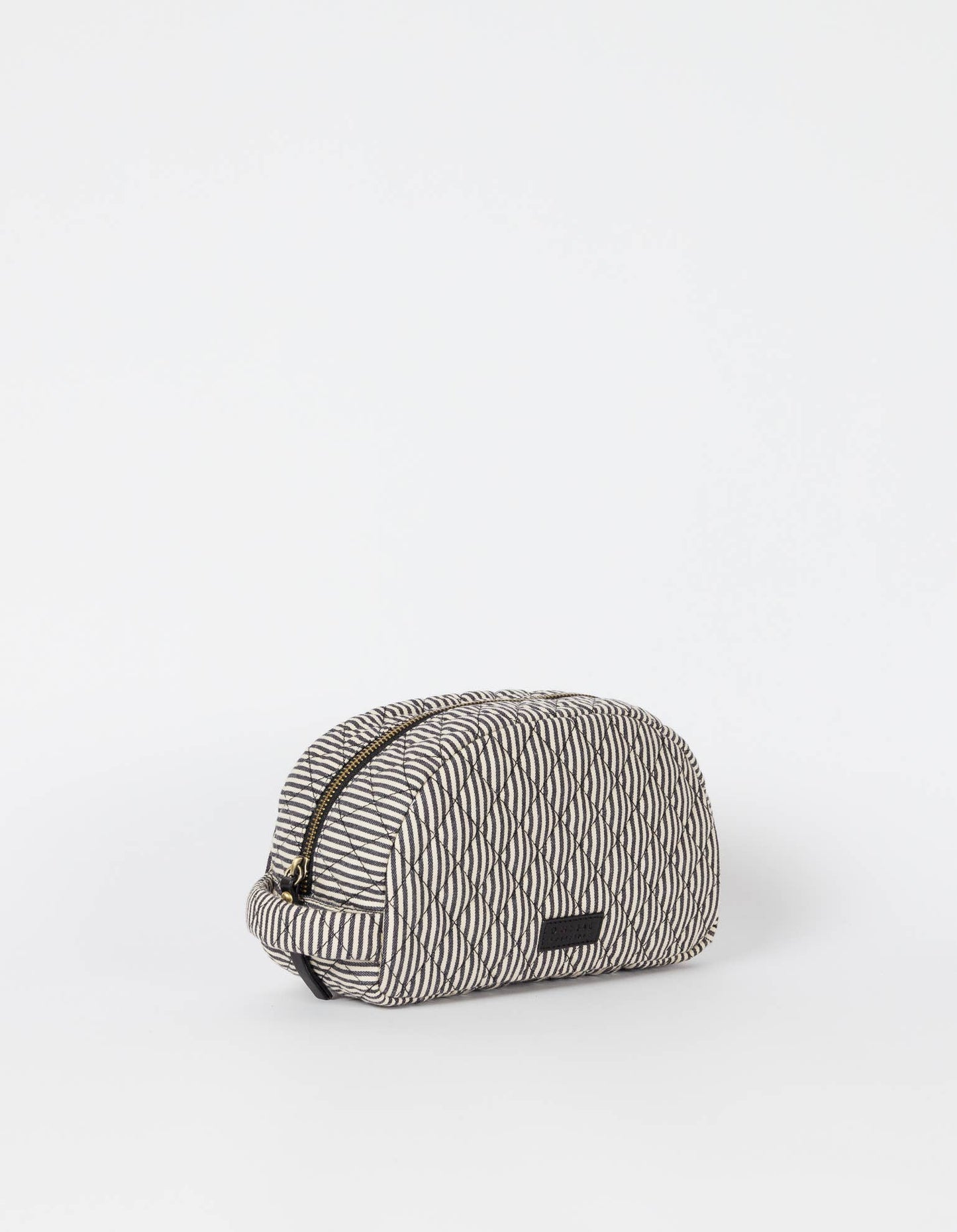 Moon Makeup Bag - Cotton/Black Classic Leather