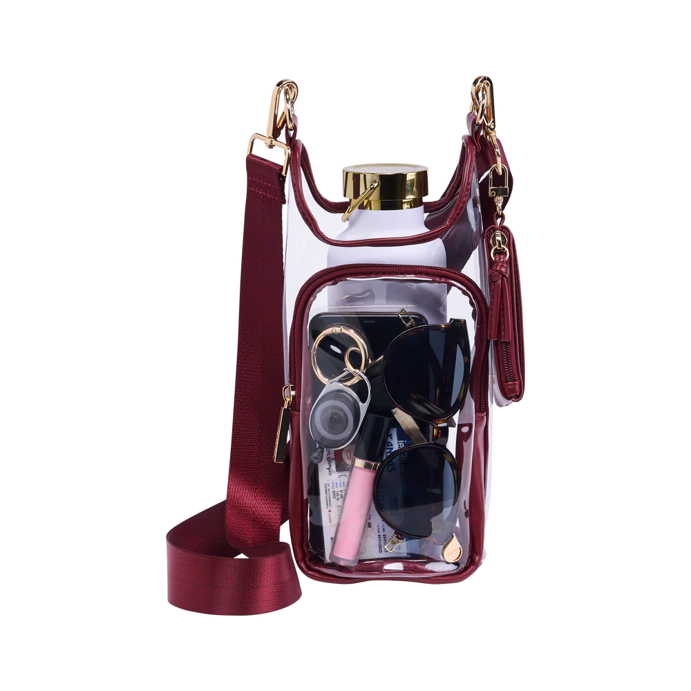 CLEAR HYDROBAG WATER BOTTLE BAG - MAROON STADIUM BAG