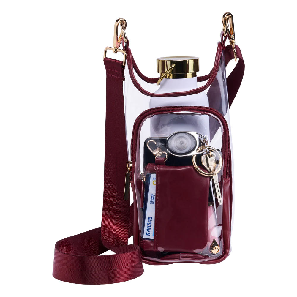 CLEAR HYDROBAG WATER BOTTLE BAG - MAROON STADIUM BAG