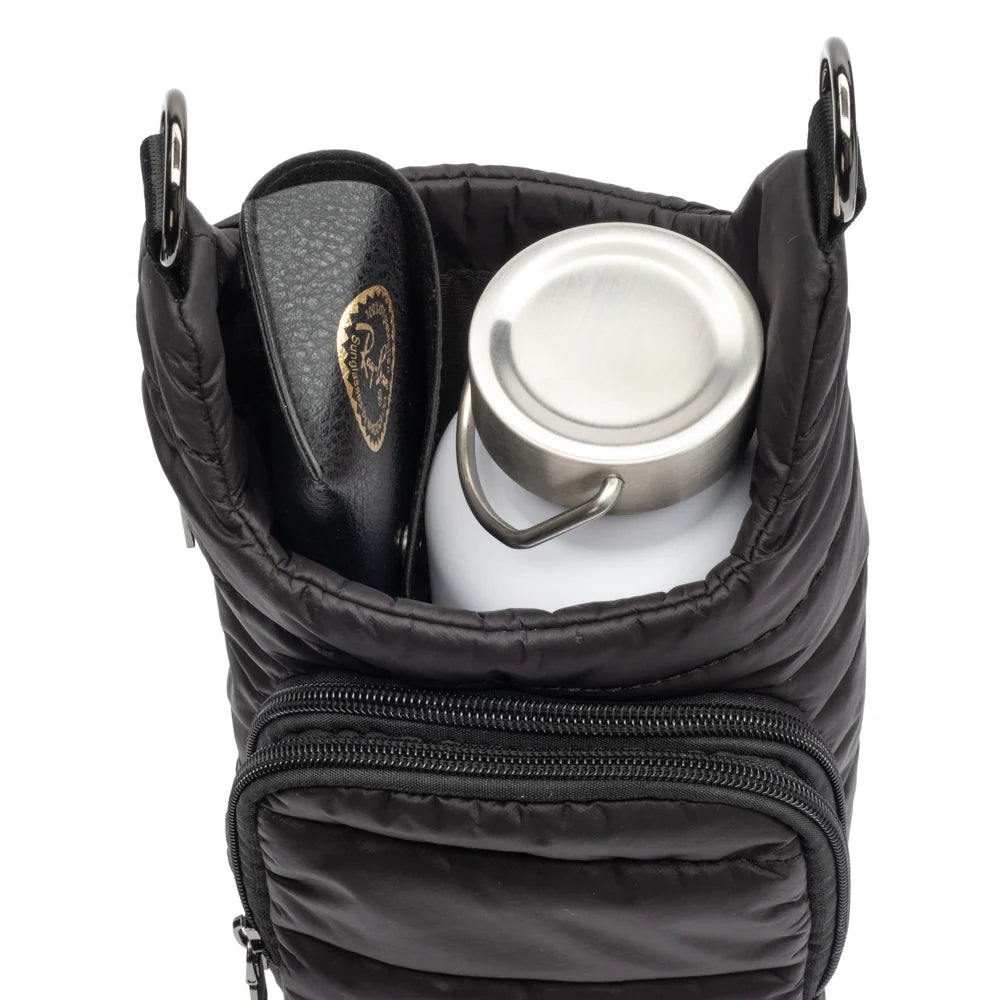 HydroBag Handle Water Bottle Bag, Vegan Leather Trim