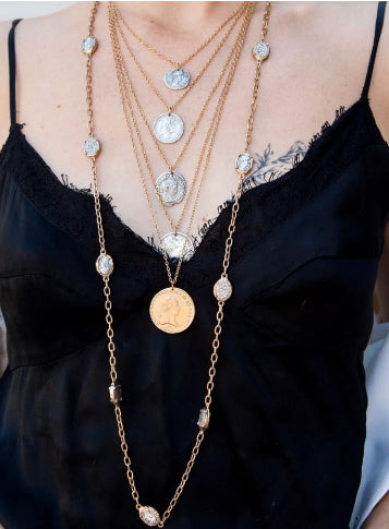 Gold Faustina Coin Station Necklace - The Fort Exclusive