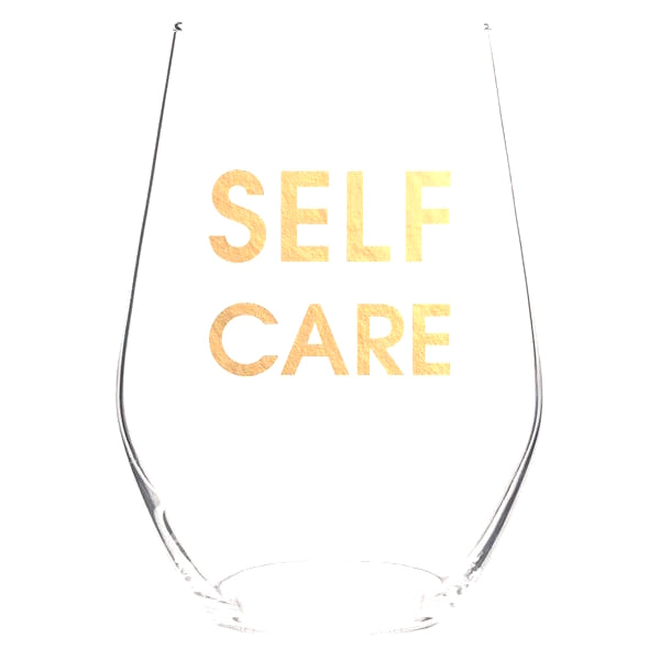 Self Care Wine Glass Stemless Wine Glass
