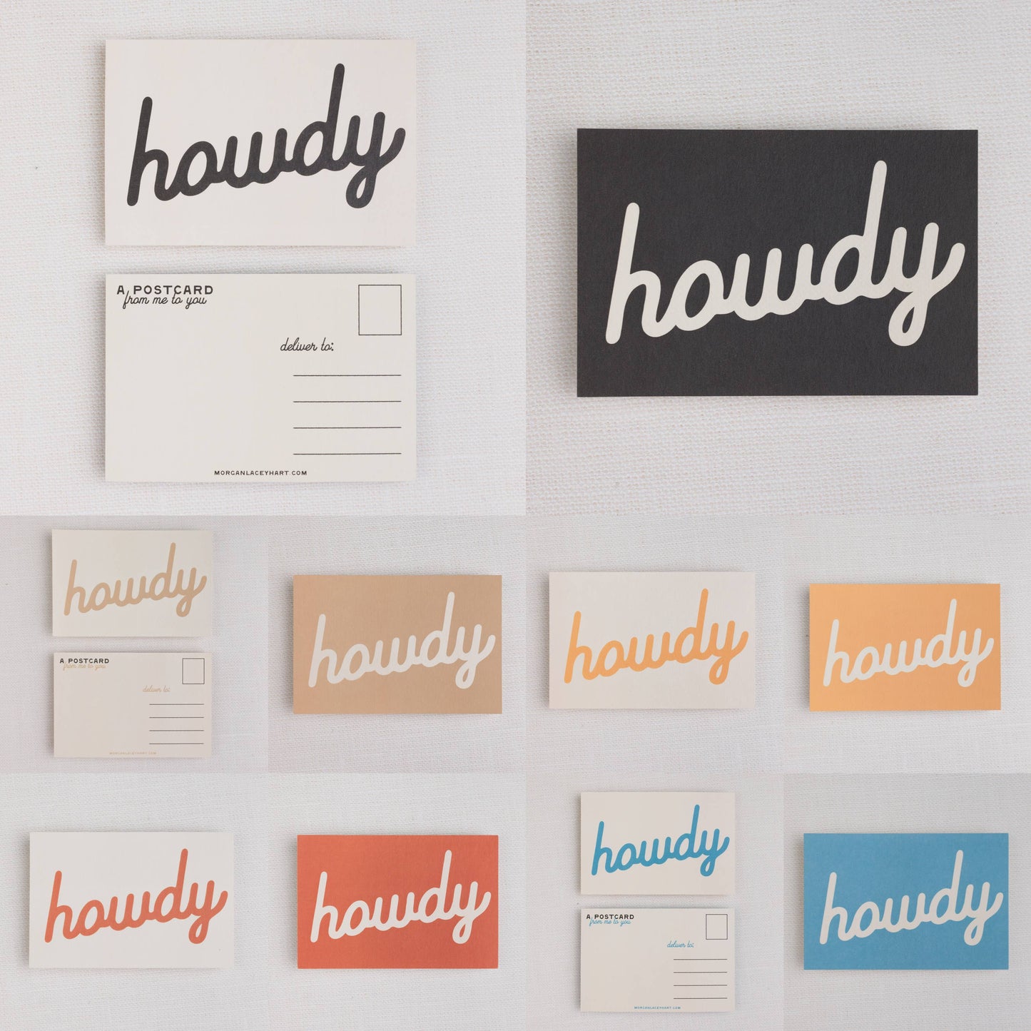 Howdy Postcards: Black / Individual