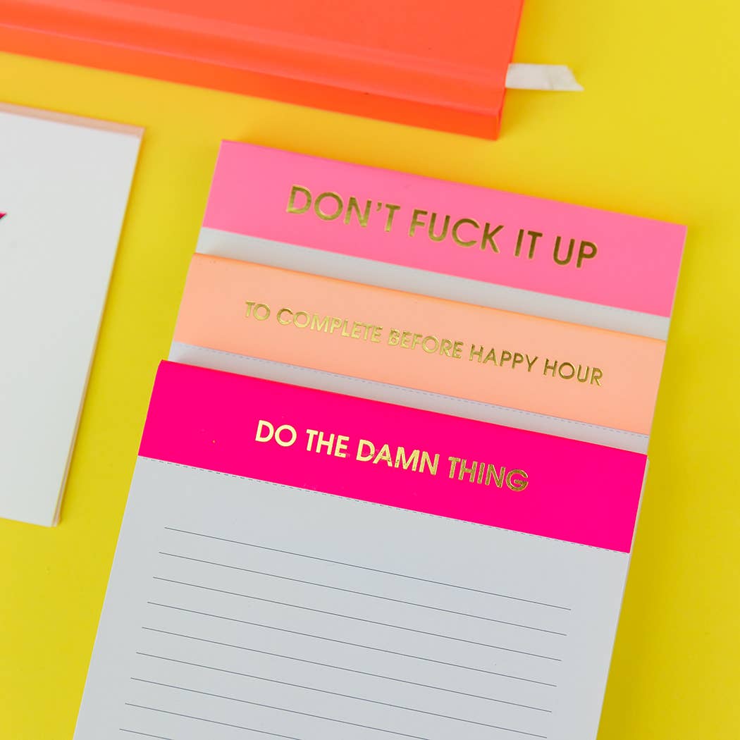 To Complete Before Happy Hour Notepad - Lined Notepad