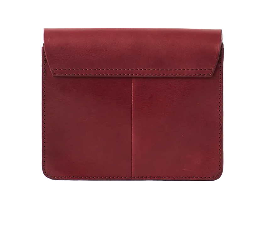Mini Classic Audrey Ruby Leather Crossbody with Two Straps