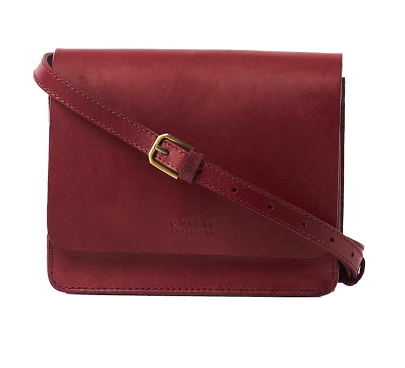 Mini Classic Audrey Ruby Leather Crossbody with Two Straps