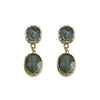 GOLD PAVIA COIN & LABRADORITE EARRINGS