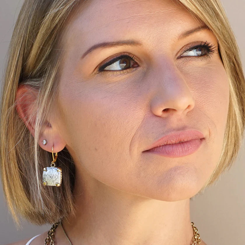 MINI SQUARE WILHELMINA COIN EARRINGS