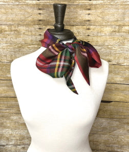 Tartan Plaid Twilly Silk Scarf