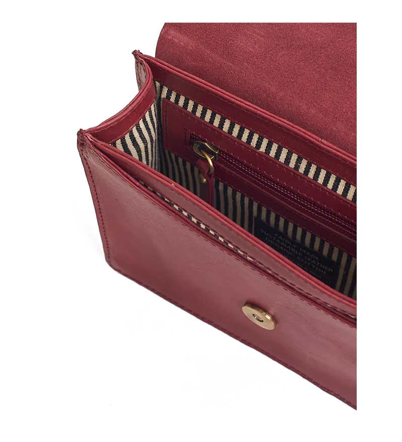 Mini Classic Audrey Ruby Leather Crossbody with Two Straps