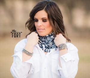 Otomi Navy and White Scarf - The Fort - TX