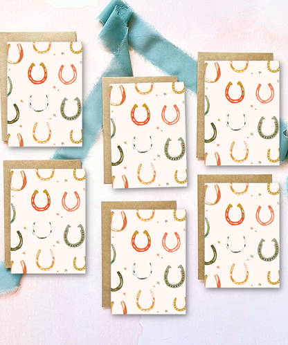 Mini Western Cowgirl Horseshoe Card Set