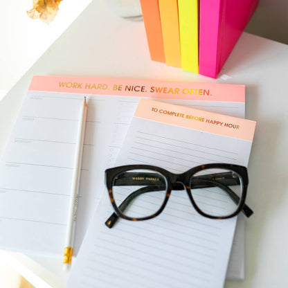 To Complete Before Happy Hour Notepad - Lined Notepad