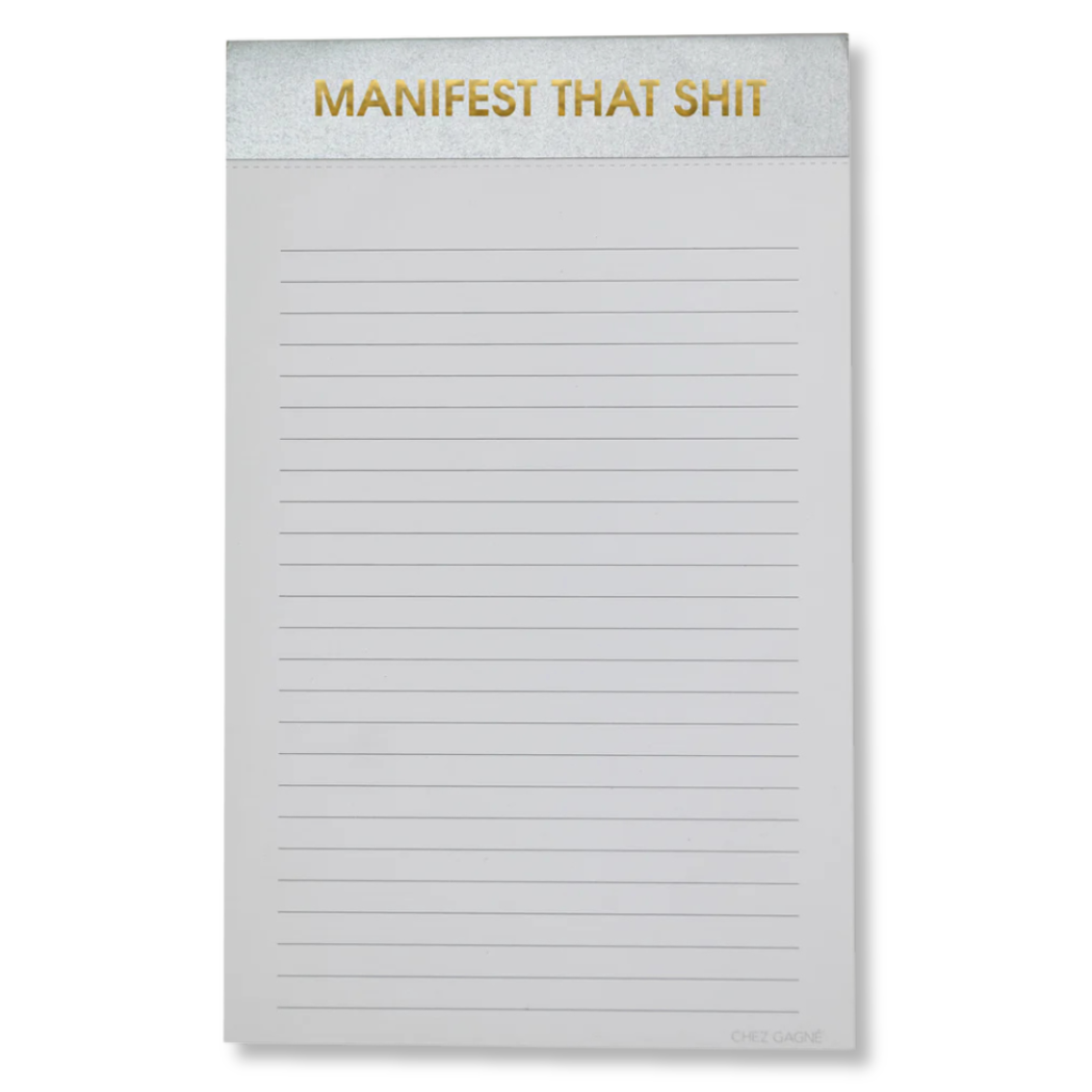 Manifest That Shit Lined Notepad - Perforated Sheets - Silver