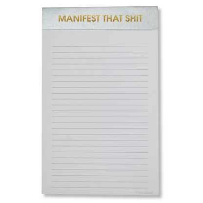 Manifest That Shit Lined Notepad - Perforated Sheets - Silver