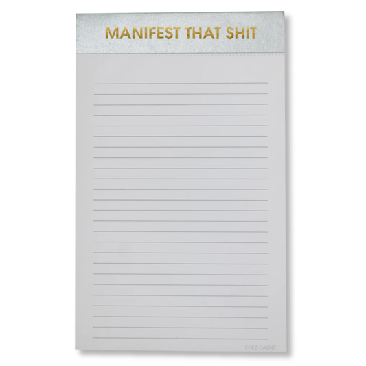 Manifest That Shit Lined Notepad - Perforated Sheets - Silver