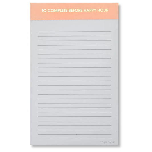 To Complete Before Happy Hour Notepad - Lined Notepad