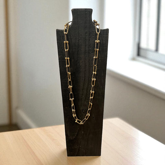 Two Tone Horseshoe Link Necklace
