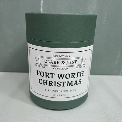 Fort Worth Christmas Candle in Reusable Cocktail Glass