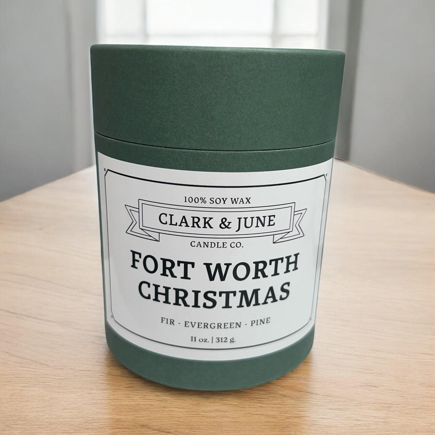 Fort Worth Christmas Candle in Reusable Cocktail Glass