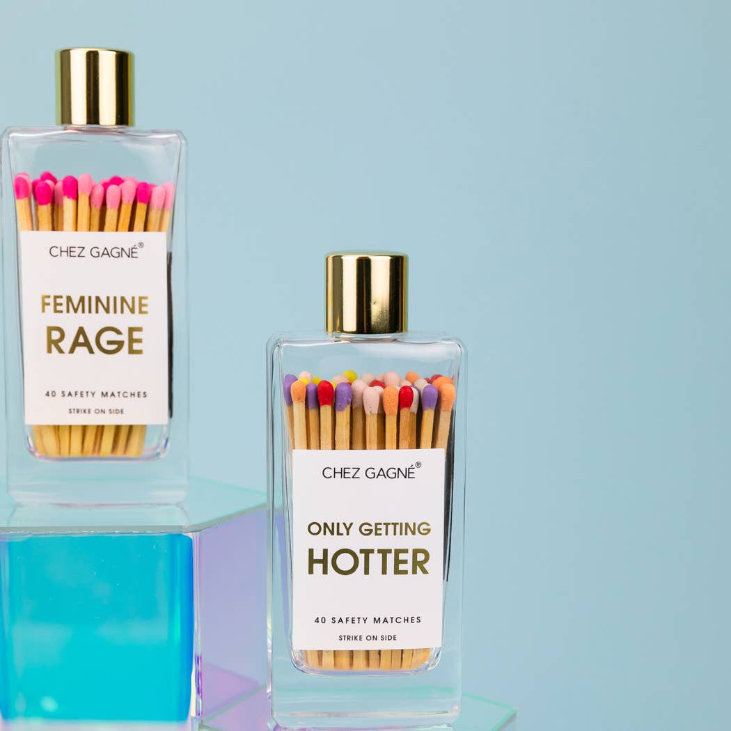 Feminine Rage - Glass Bottle Matches - Pink Multi