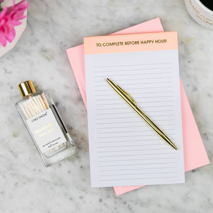 To Complete Before Happy Hour Notepad - Lined Notepad