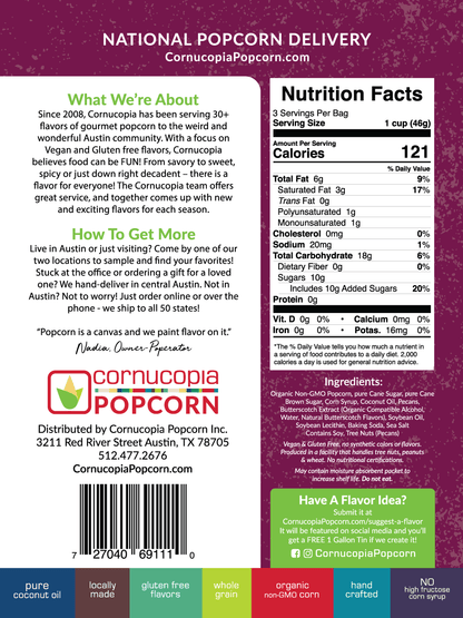 TX Butter Pecan Popcorn (V & GF) Signature Bag
