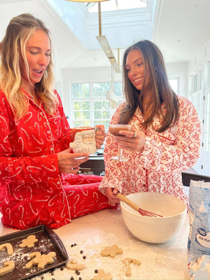 Red Toile Pajama Set: X-Large