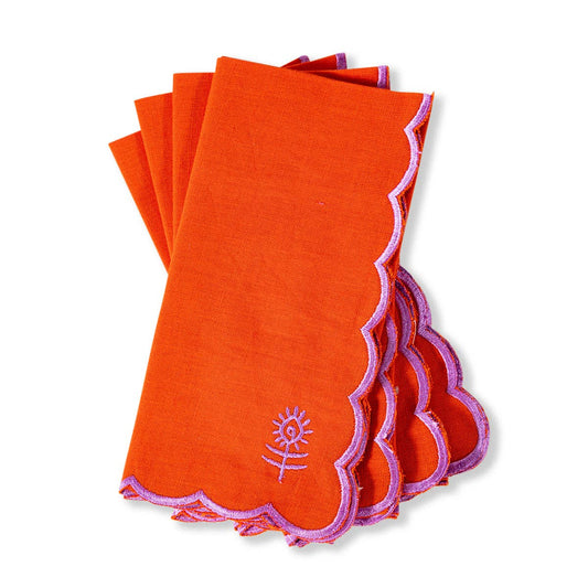 Icon Linen Napkins S/4 - Orange + Lilac