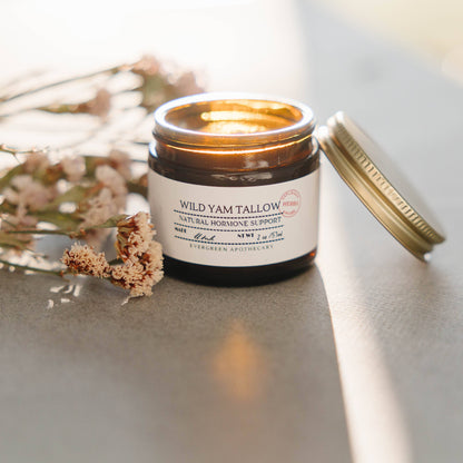 Wild Yam Tallow (made with lady may tallow): for hormonal imbalance