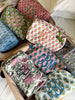 Quilted Block-Print Makeup Bag: Watercolor Wildflowers