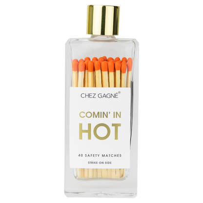 Coming In Hot Matches - Glass Bottle Matchsticks Orange