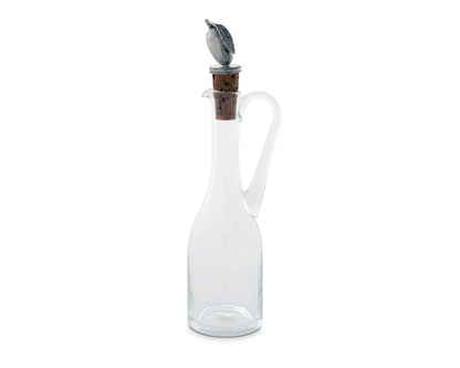 Cruet Bottle with Pewter Olive Head Cork Stopper