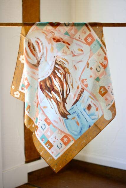 Cactus Cowgirl Wild Rag: Western Scarf Bandana Silk Tencel