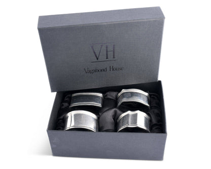 Pewter Classic Napkin Ring Set (4)