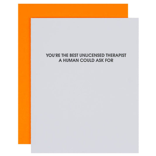 Unlicensed Therapist Letterpress Greeting Card