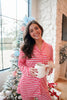 Pink & Red Stripes - Long Pajama Set: L