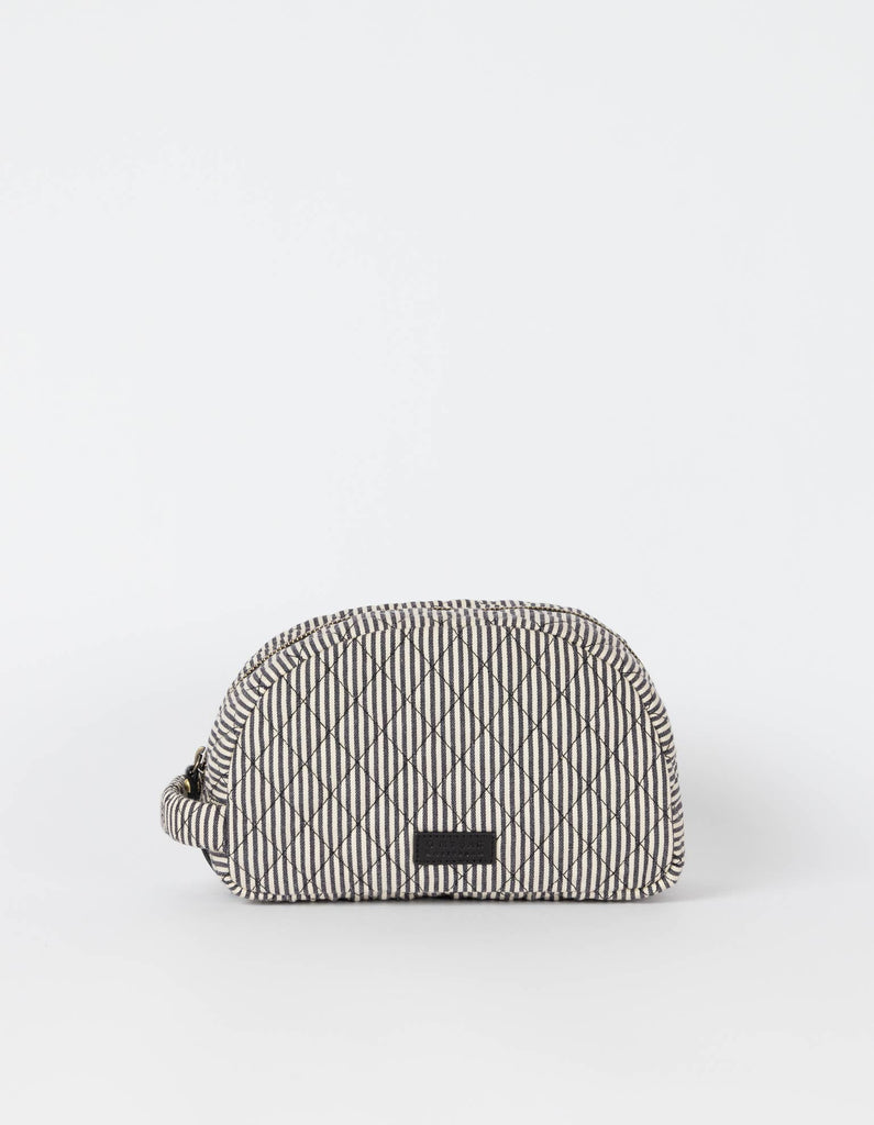 Moon Makeup Bag - Cotton/Black Classic Leather
