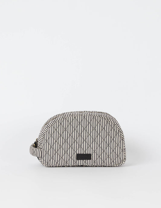 Moon Makeup Bag - Cotton/Black Classic Leather