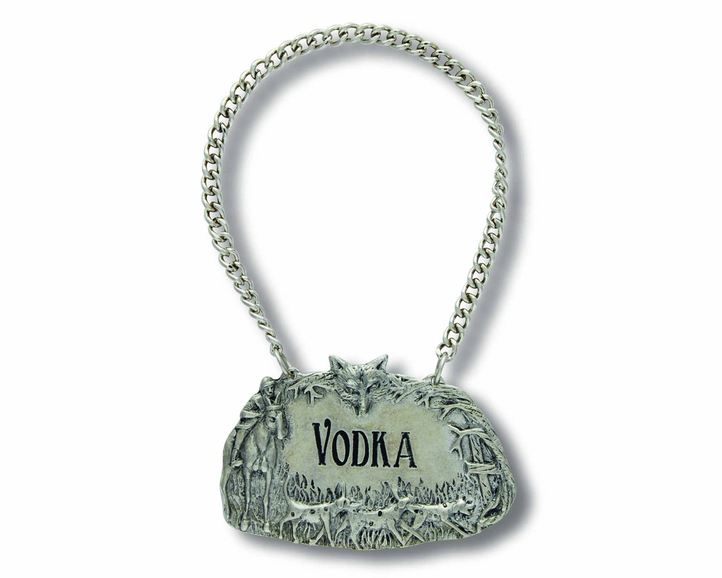 Pewter Hunt Decanter Tags: Whiskey