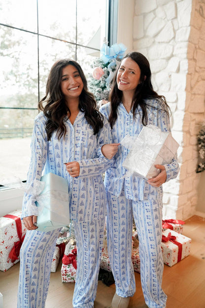 Blue Christmas - Long Pajama Set: L
