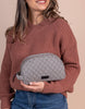 Moon Makeup Bag - Cotton/Black Classic Leather