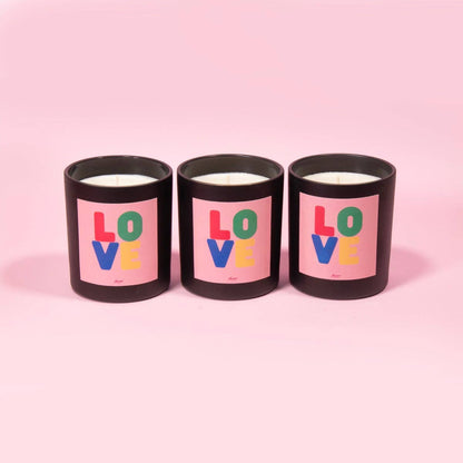Love Bug LOVE Black Candle